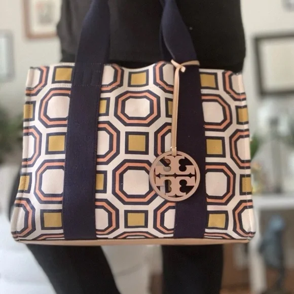 TORY BURCH X DAVID HICKS OCTAGON LARGE TOTE BAG